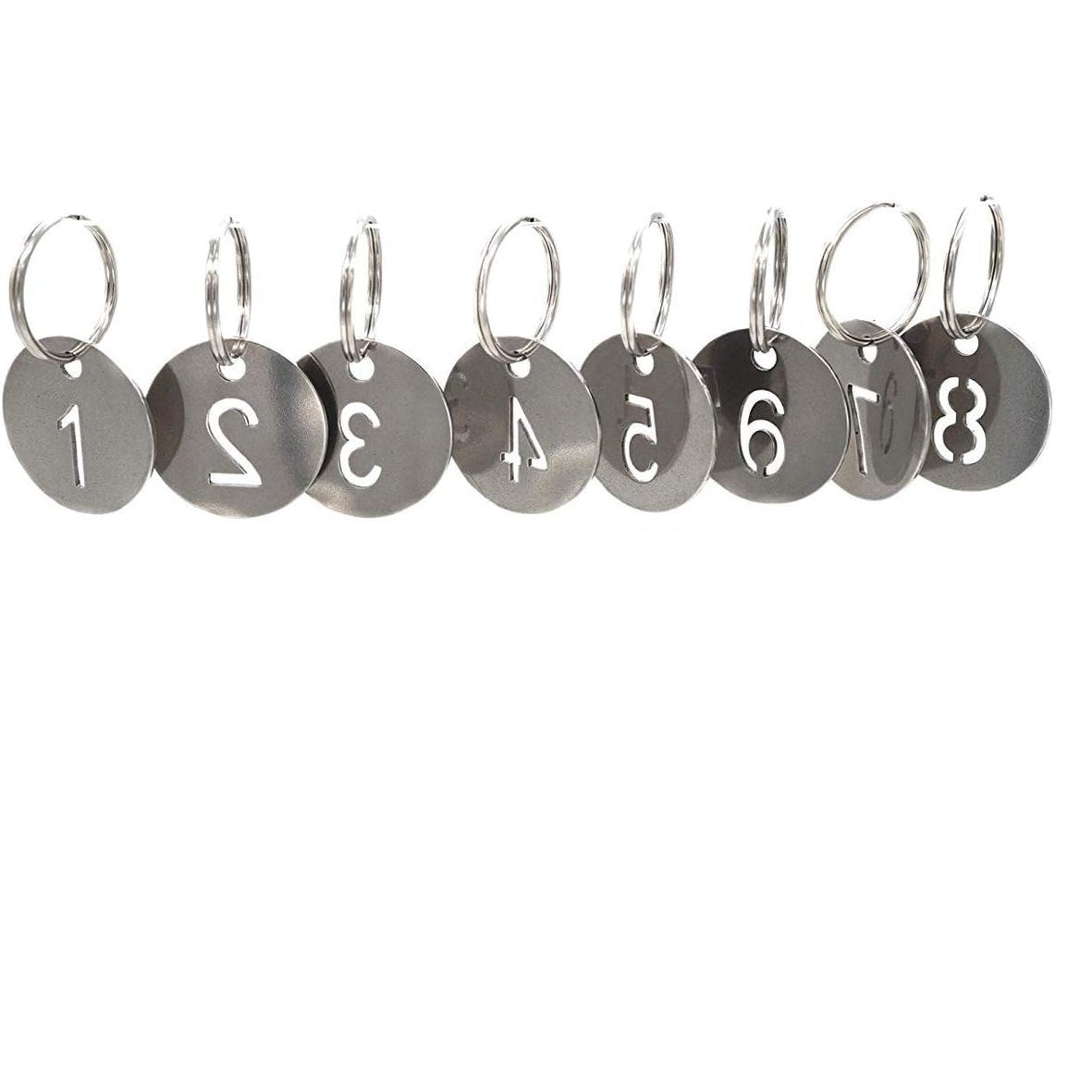 299662 - NANTUN Etiketa çelësash prej çeliku inox 304, 200 copë, 25 mm, etiketa identifikimi me numra të zbrazëta, unaza çelësash 1 deri në 200