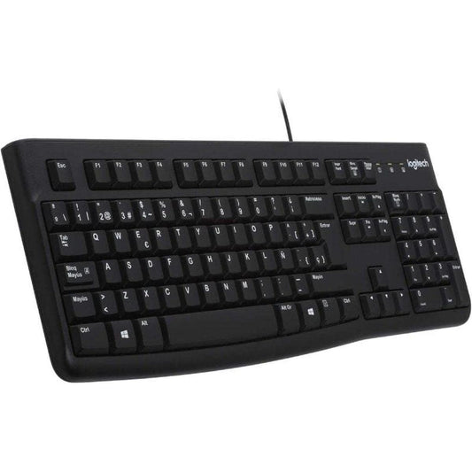 189772 - LOGITECH K120 Tastierë pa Tel për Biznes, USB Plug-and-Play, Taste Ultra të Holla të Heshtura, Madhësi Standarde, Rezistente ndaj Derdhjeve, Tastierë Hapësire e Lakuar, QWERTY Spanjolle - Ngjyra e Zezë