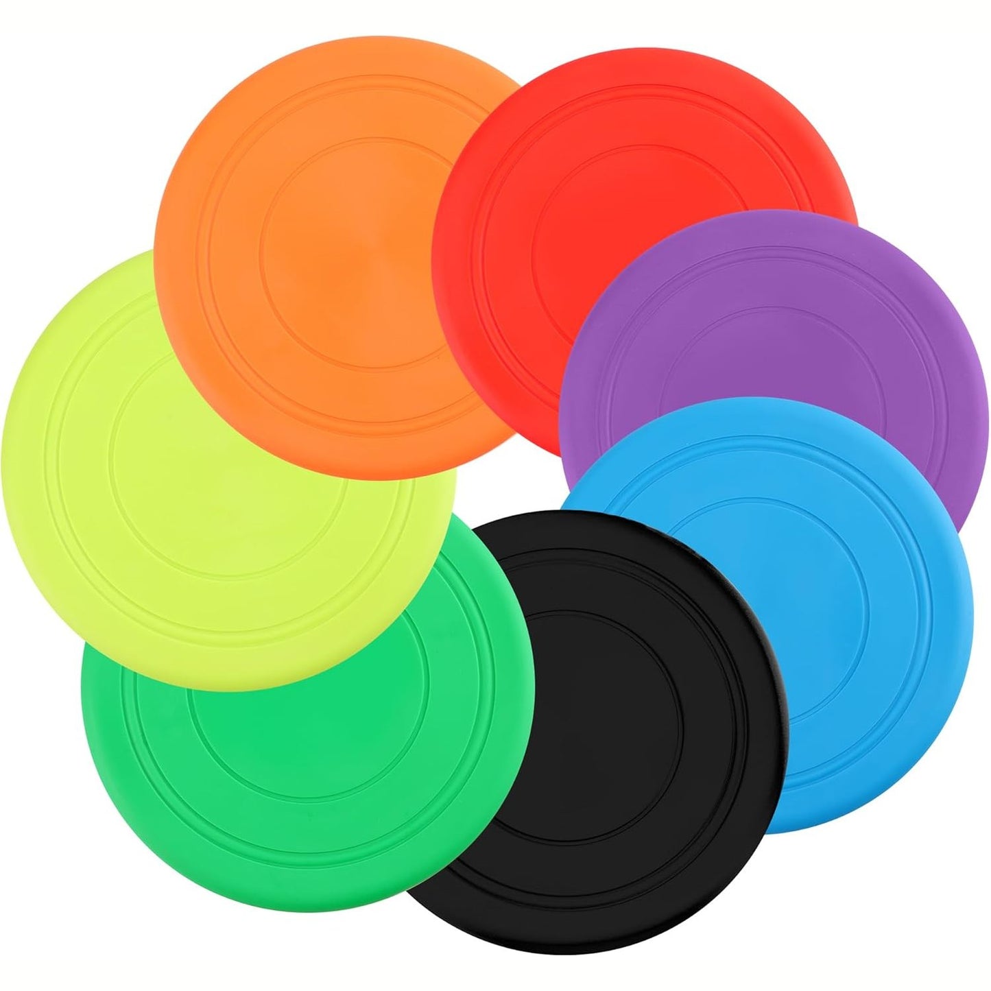 254070 - YILIYA Set frisbee për qen me 7 pjesë - Disk 18cm, Lodër gome për qen për stërvitje