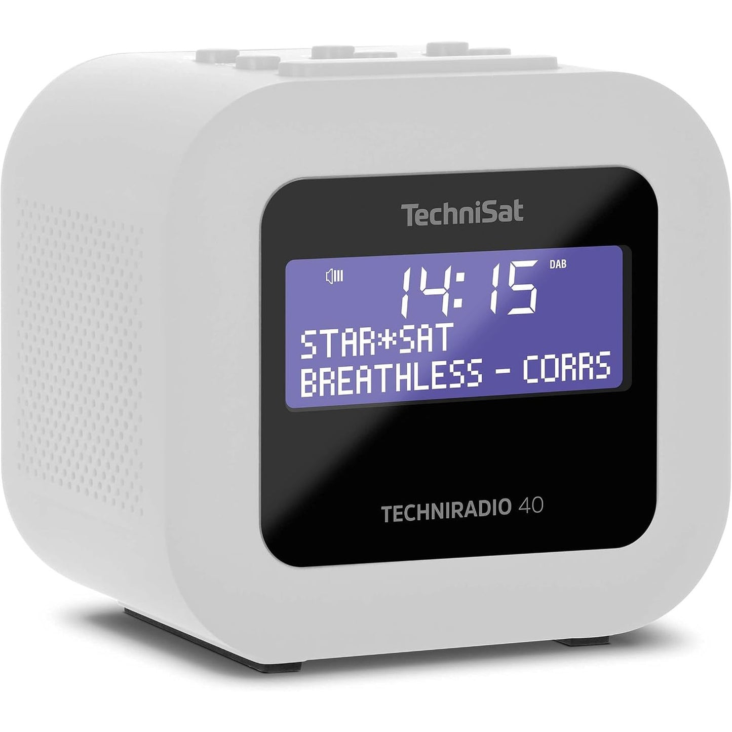 266397 - TECHNISAT TECHNIRADIO 40 - Orë alarmi me radio DAB+ (DAB, FM, orë alarmi me dy orare alarmi të rregullueshme, kohëmatës gjumi, funksion shtyrjeje, ekran LCD i errësueshëm, funksion karikimi USB) e bardhë