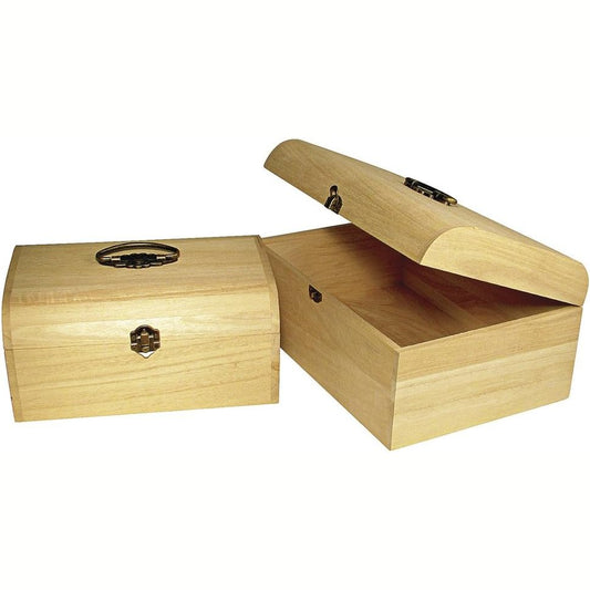 233103 - Rayher Kuti druri me kapak, kapëse metalike dhe dorezë, për punime artizanale, 29.5x20.5x14 cm, 6166600