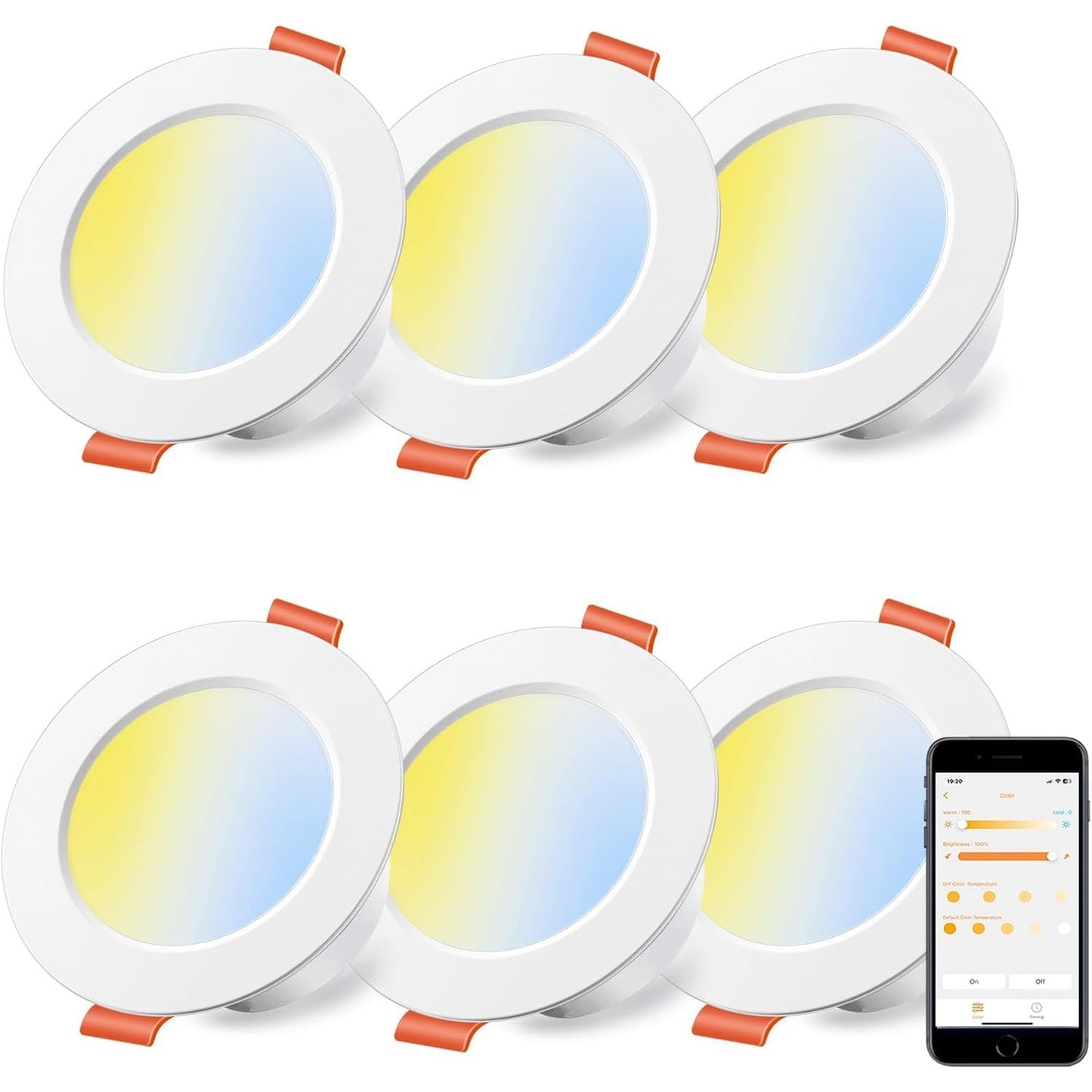 214013 - ILC Dritë tavani LED i fshehur 8W, Ø68-85mm, 2700K-6000K (pako me 6 pjesë)