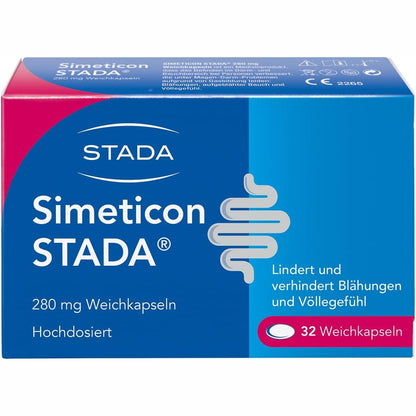 303871 - SIMETICON STADA 280mg, Pajisje mjekësore për lehtësimin e shqetësimit të lidhur me gazrat, 32 kapsula të buta
