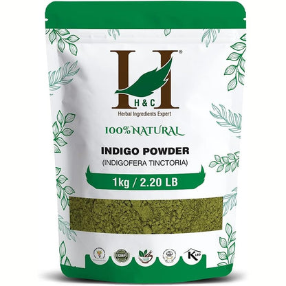 311260 - H&C HERBAL INGREDENTS EXPERT Pluhur Indigo (Indigofera Tinctoria), 1 kg, natyral, pa kimikate, për nuanca kafe të errët dhe të zeza, ngjyrosje flokësh