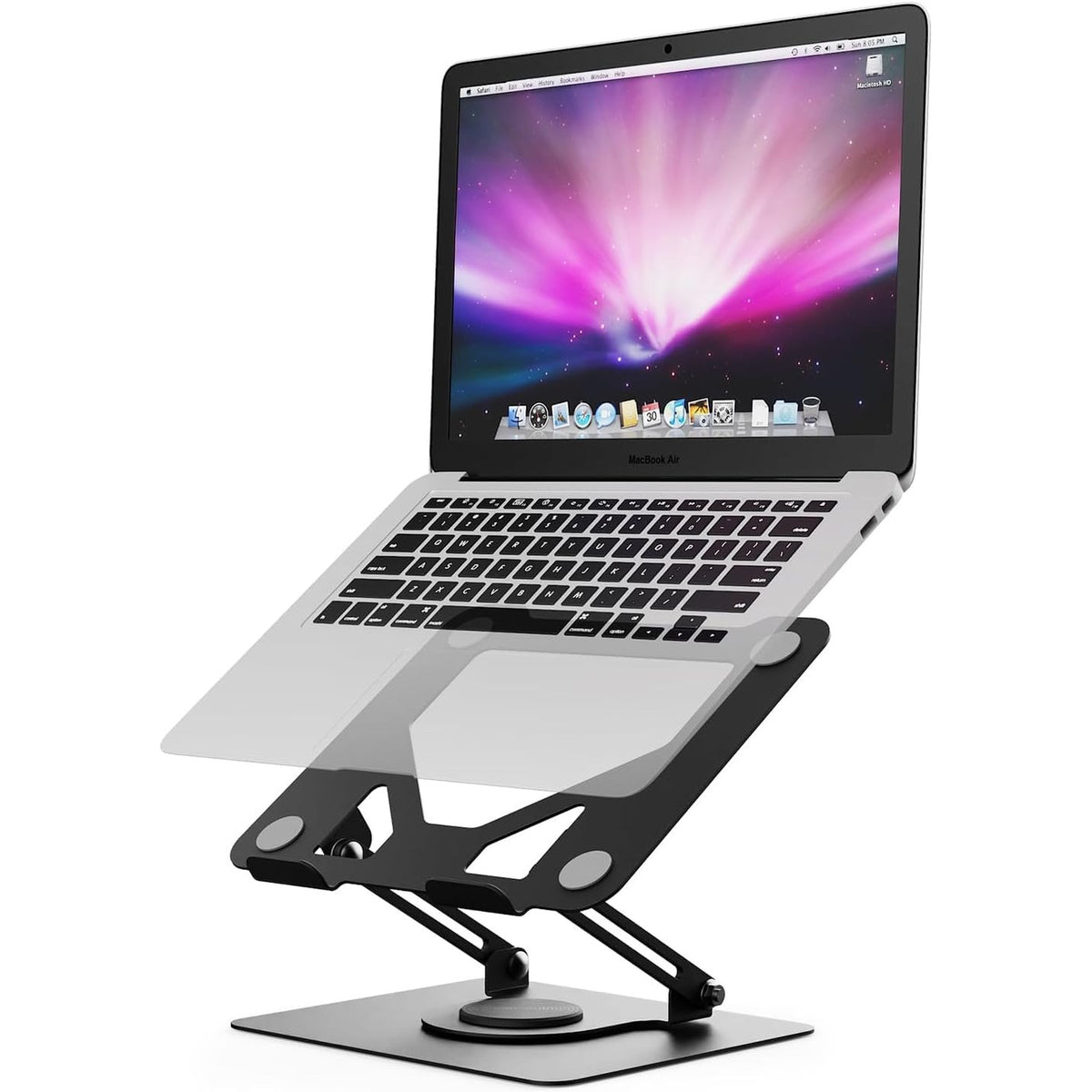 296084 - MBËSHTETËSE LAPTOPI GRIFEMA GB1050 ERGONOMIKE ME RROTULLIM 360° - E RREGULLUESHME NË LARTËSI, E PALOSHMË, E VENTILUAR, E KOMPATIBILE ME MACBOOK AIR/PRO, DELL DHE LAPTOPËT 11-17 INÇ - E ZEZË