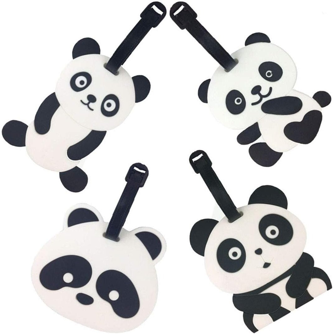296507 - PANDA Etiketa bagazhesh udhëtimi, mbajtëse etiketash identifikimi PVC, 4 copë