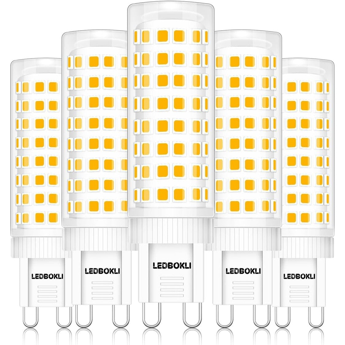 215438 - LEDBOKLI Llambë LED e Bardhë e Ngrohtë 10W 3000K, ekuivalente me llambë halogjene 100W, 900 lumen, AC 110-240V, pako me 5 llamba