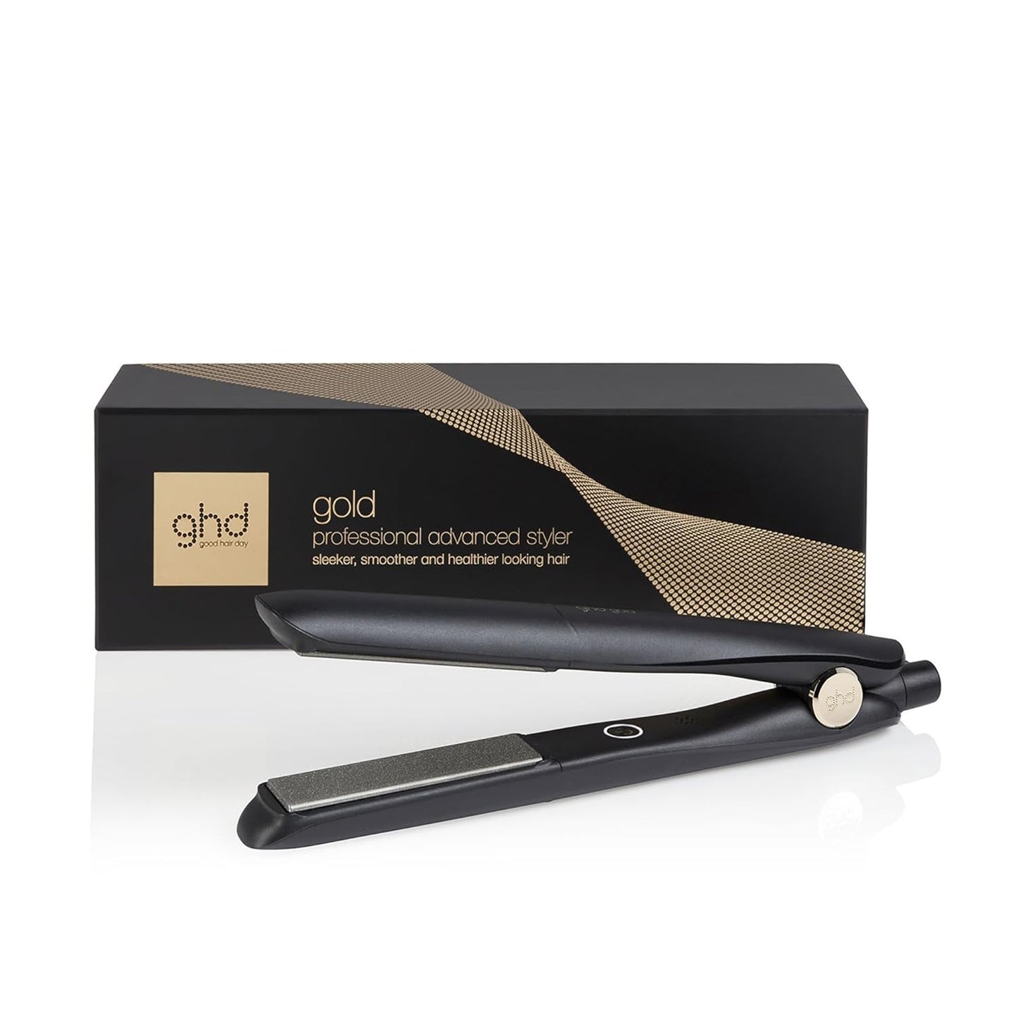 292071 - GHD Pjastër flokësh ghd Gold, profesioniste, e zezë, flokë më të lëmuar dhe 65% më të shndritshëm
