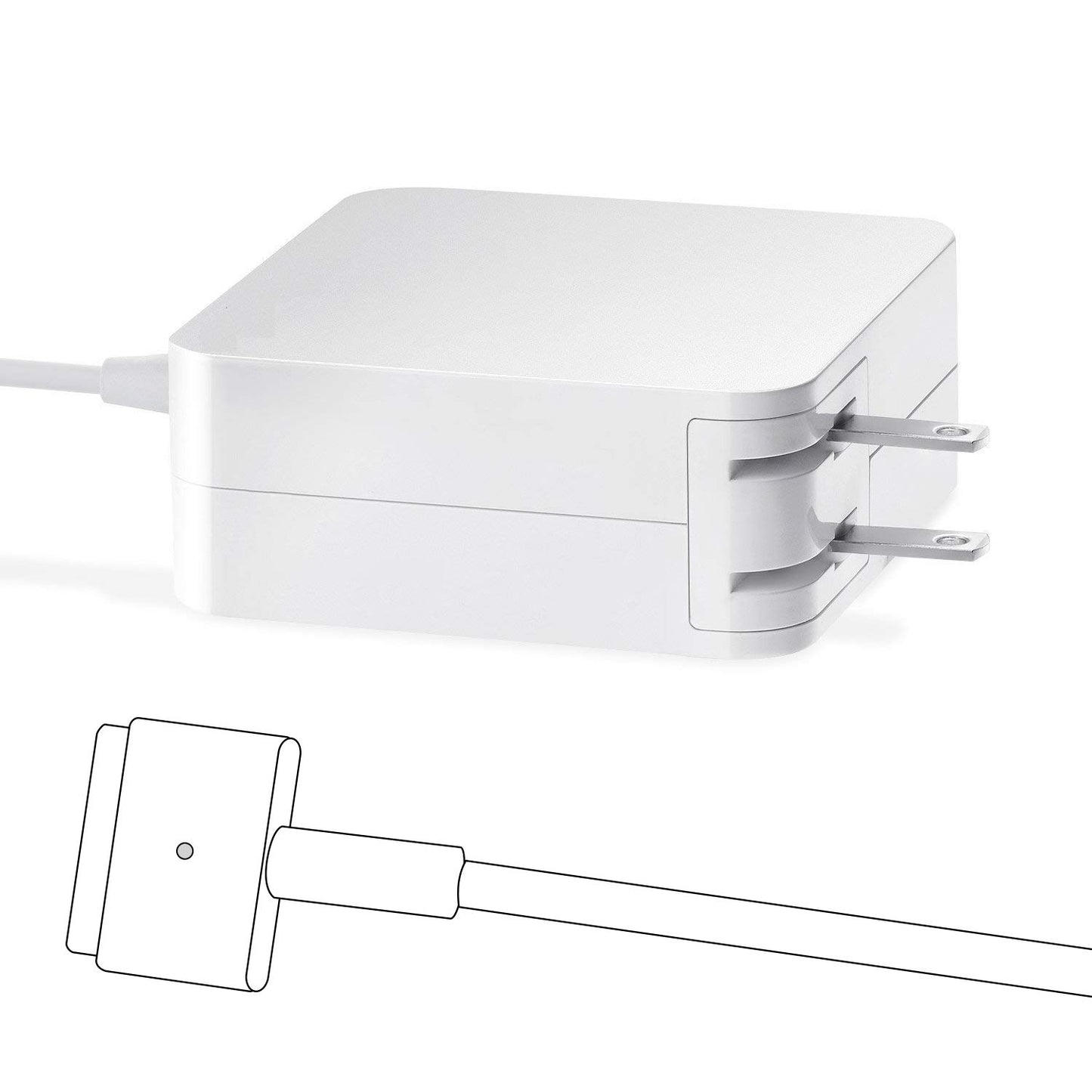 268720 - LERBO Karikues 85W T-Tip, Zëvendëson lidhësin e energjisë për Mac-book, i pajtueshëm me Mac-Book Pro 13"&15"&17"inç (2012-2015) Modeli A1174, A1290, A1424, A1398, A1343, A1172, i zbatueshëm për 85W/60W/45W