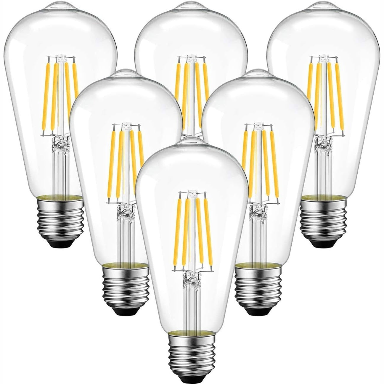 215330 - ANWIO Llambë LED Vintage Edison 4W E27 ST64, ekuivalente me llamba inkandeshente 40W, 470lm, 2700K, paketë me 6 copë