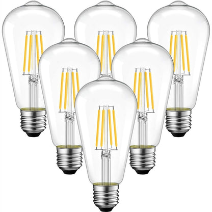 215330 - ANWIO Llambë LED Vintage Edison 4W E27 ST64, ekuivalente me llamba inkandeshente 40W, 470lm, 2700K, paketë me 6 copë