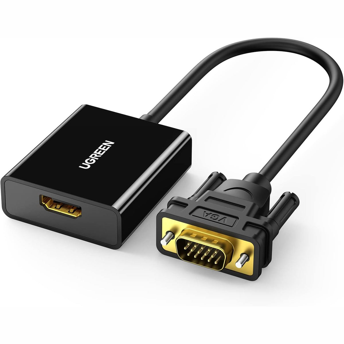 296374 - UGREEN Përshtatës HDMI në VGA, 1080P, Monitor me Prizë Audio për Kufje 3.5 mm për TV, Projektor, PC, Laptop