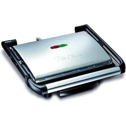 288278 - Tefal Inicio GC241D Skarë me Kontakt, Skarë Elektrike/Tostë Sanduiçi, Pjekje në Skarë me Pak Yndyrë, Panini, Bukë e Thekur, Biftek, Perime, Pjata Skare Jo-Ngjitëse, 2000W, 36.3x10.8x33.2cm, Çelik Inoks/E Zezë
