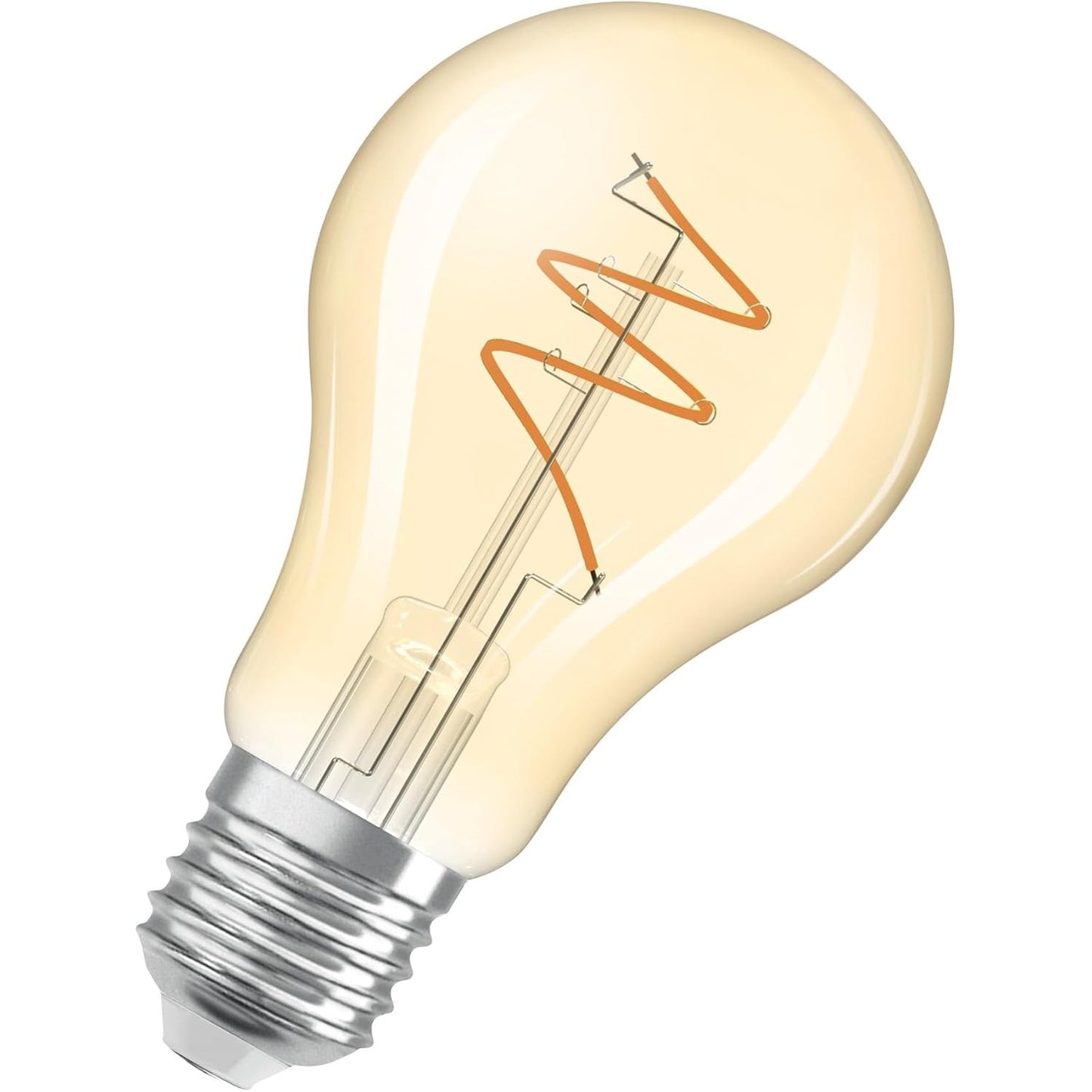 258309 - OSRAM Vintage 1906 Classic, llambë LED e bardhë e ngrohtë me filament spiral, 4.9 W, 470 lm, bazë E27, xham me ngjyrë ari, diametër 60 mm, temperaturë 2400K