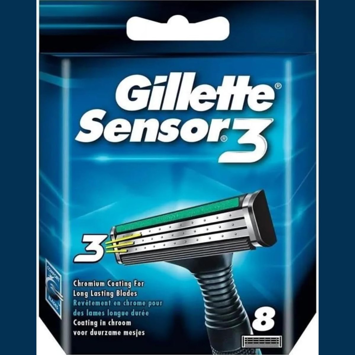 318469 - Brisqe rroje Gillette Sensor 3 - pako me 3 copë - Fishek zëvendësues me shirit lubrifikues