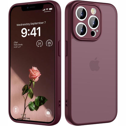 310648 - Mbrojtëse HGH për iPhone 13 Pro, Mbrojtje e plotë e kamerës, 6.1 inç, e kuqe e errët
