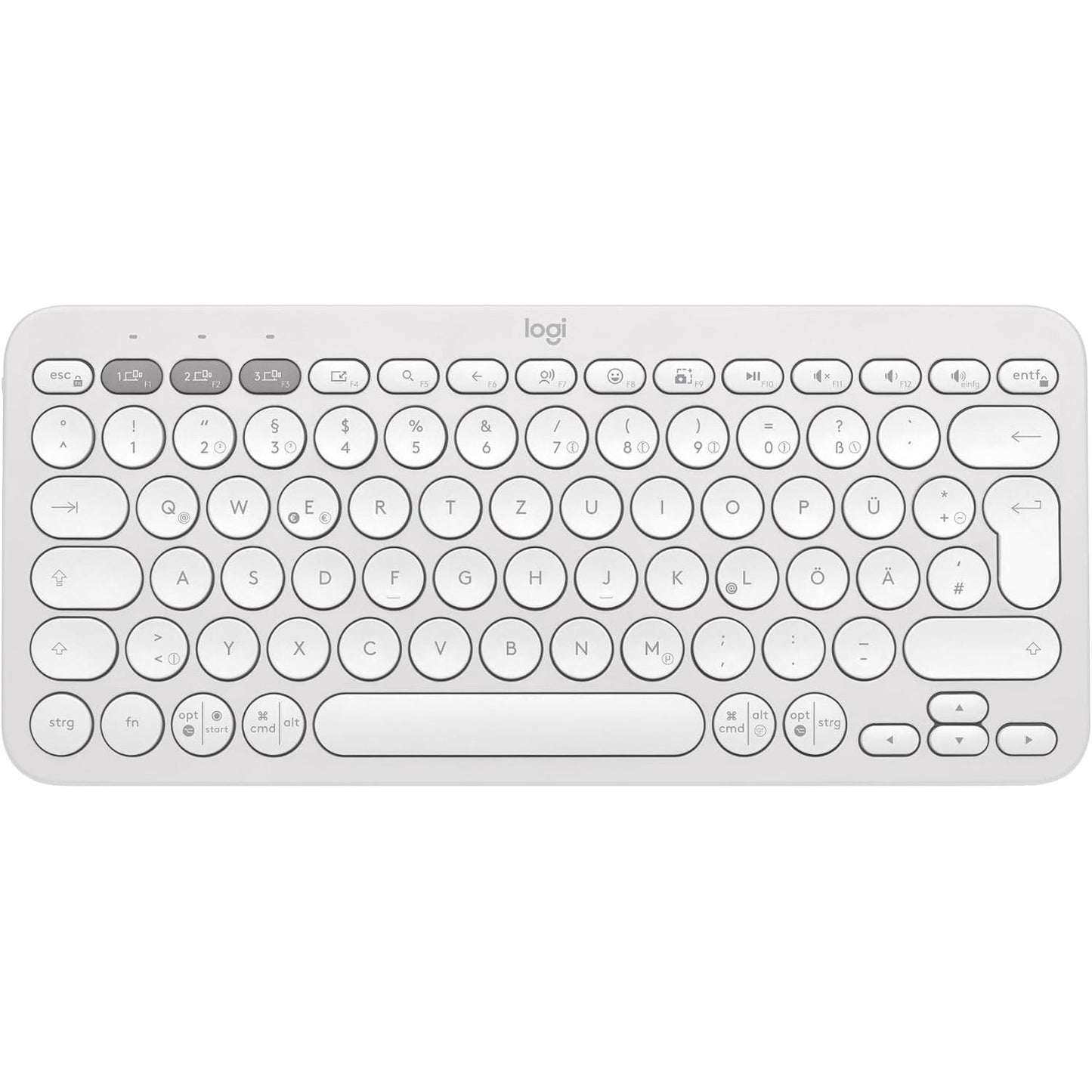 319838 - LOGITECH Pebble Keys 2 K380s, Tastierë Bluetooth pa tel, e hollë dhe portative, QWERTZ gjermane, e bardhë