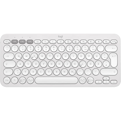 319838 - LOGITECH Pebble Keys 2 K380s, Tastierë Bluetooth pa tel, e hollë dhe portative, QWERTZ gjermane, e bardhë