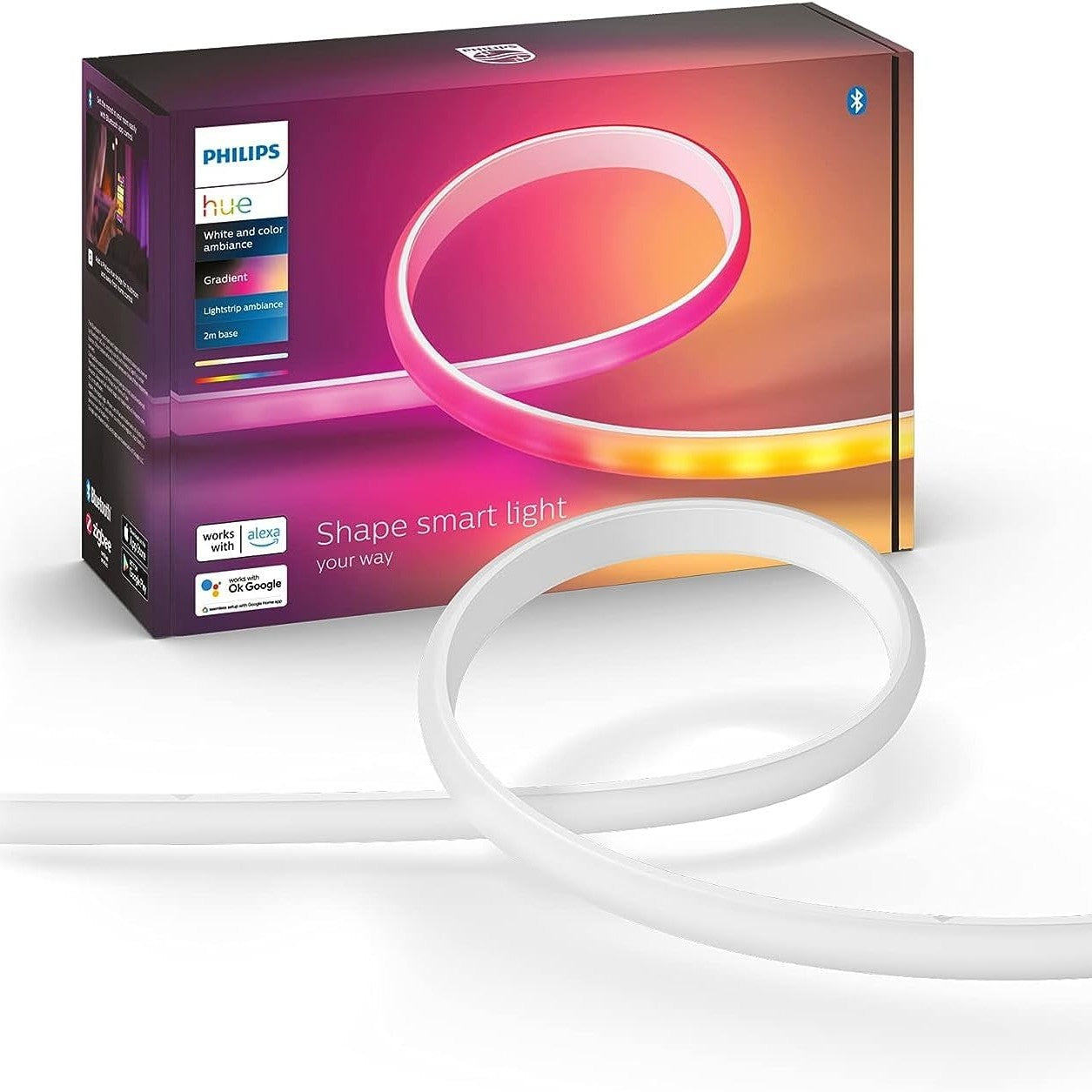 153041 - PHILIPS Hue Shiriti i Ndritshmërisë White and Color Ambiance Gradient, Shirit LED Inteligjent 2m, me 16 Milion Ngjyra, 1600 Lumen, Bluetooth
