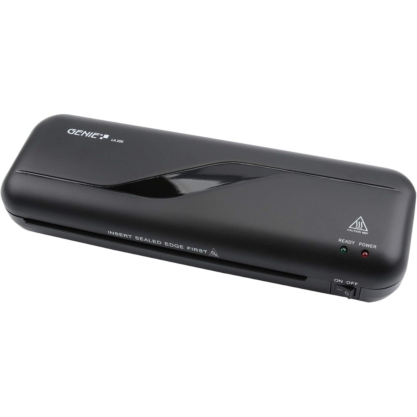 266776 - GENIE Laminator LA 200, përfshirë qese laminimi, për laminim të nxehtë 80-125 mikronë, i përshtatshëm deri në DIN A4, 330 x 106 x 60 mm, e zezë