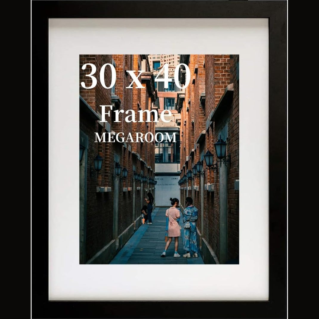 216837 - MEGAROOM Kornizë fotografike 30 x 40, e zezë, prej druri, dekorim muri për dhomën e ndenjes, dhomën e gjumit, zyrën
