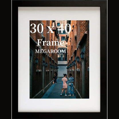 216837 - MEGAROOM Kornizë fotografike 30 x 40, e zezë, prej druri, dekorim muri për dhomën e ndenjes, dhomën e gjumit, zyrën