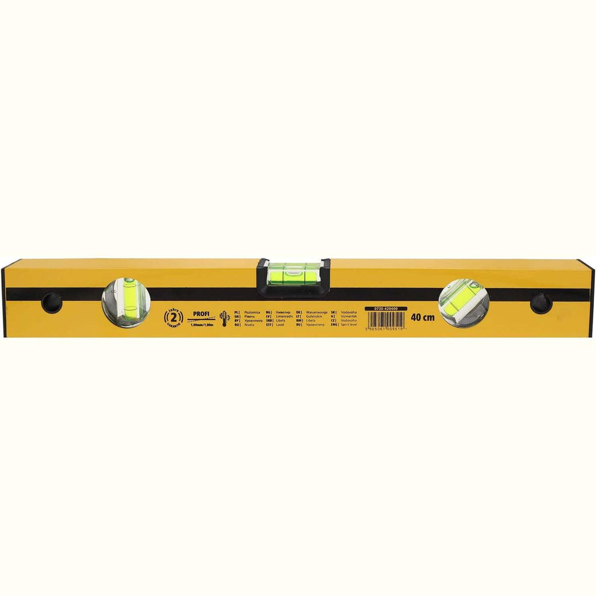314850 - HARDY WORKING TOOLS Niveli i shpirtit 40 cm, nivel muratori, seria 42, mjet alumini dhe plastike me 3 shishe për saktësi të lartë