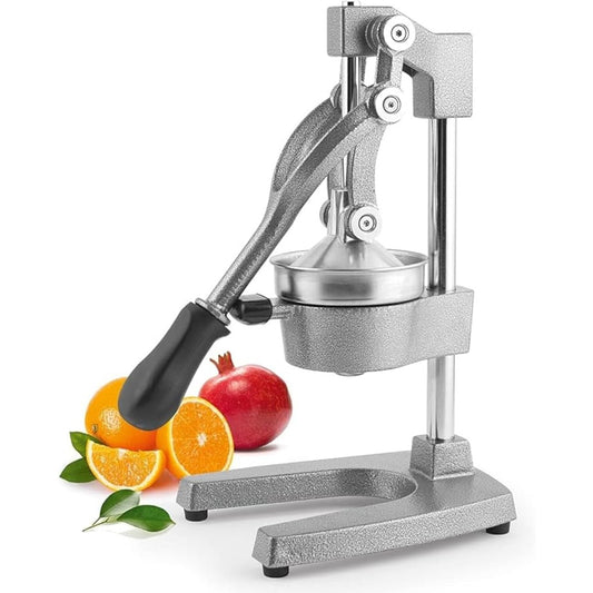 135324 - H&H - Shtrydhëse Profesionale Shege me Levë, Metale, Ngjyrë Gri, Dizajn i Fortë, Madhësi 29x40cm, e Përshtatshme për Shegë dhe Fruta Agrume, Përdorim Shtëpiak dhe Profesional