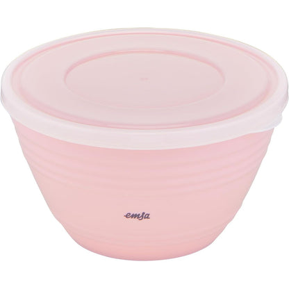 186238 - EMSA K32517 Tas Përzierjeje Plastik 1.7L me Kapak për Ruajtje në Frigorifer, Bazë Jo-rrëshqitëse, Stabilitet gjatë Përzierjes, i Sigurt për Lavastovilje, Rozë