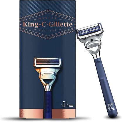 302235 - KING C GILLETTE Brisku për meshkuj, 1 teh, tehet e veshura me platin prej çeliku inox, më të mira dhe më të mprehta