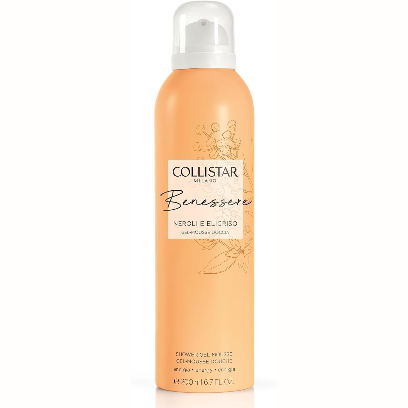 272073 - COLLISTAR WELLBEING, Shkumë xhel dushi me Neroli dhe Helichrysum, 200 ml