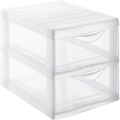 273638 - SUNDIS Orgamix, kuti plastike për sirtarë, 2 sirtarë transparentë për letër A4, lartësi 25.5 cm, të grumbullueshëm