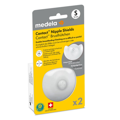 318597 - MEDELA Mburoja Contact për ushqyerjen me gji, 16 mm, Pa BPA, Pako me 2 copë