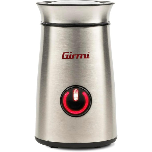 162630 - GIRMI MC01, Mulli Kafeje, 150W, Trupi Prej Çeliku Inox, Kapacitet 50g, Funksionim Pulsues, Përzgjedhje për Kafë dhe Erëza, Thehë Prej Çeliku Inox, Butoni me Ndriçim nga Prapa, Bazë me Bobinë Kordoni