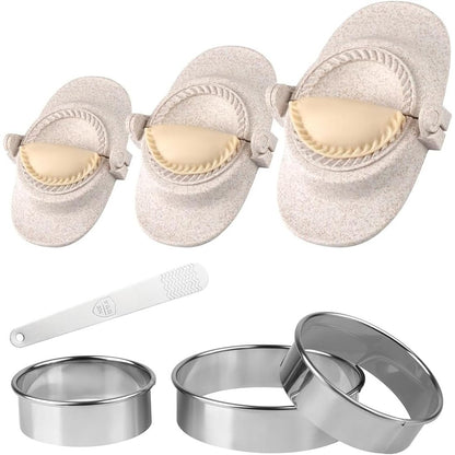 257830 - DuoLeimi SET PËR PËRGATITJEN E RAVIOLIT DHE PETULLAVE ME PRERËS BRUMI [3 MADHËSI], E VOGËL 7CM, MESATARE 8CM, E MADHE 11CM