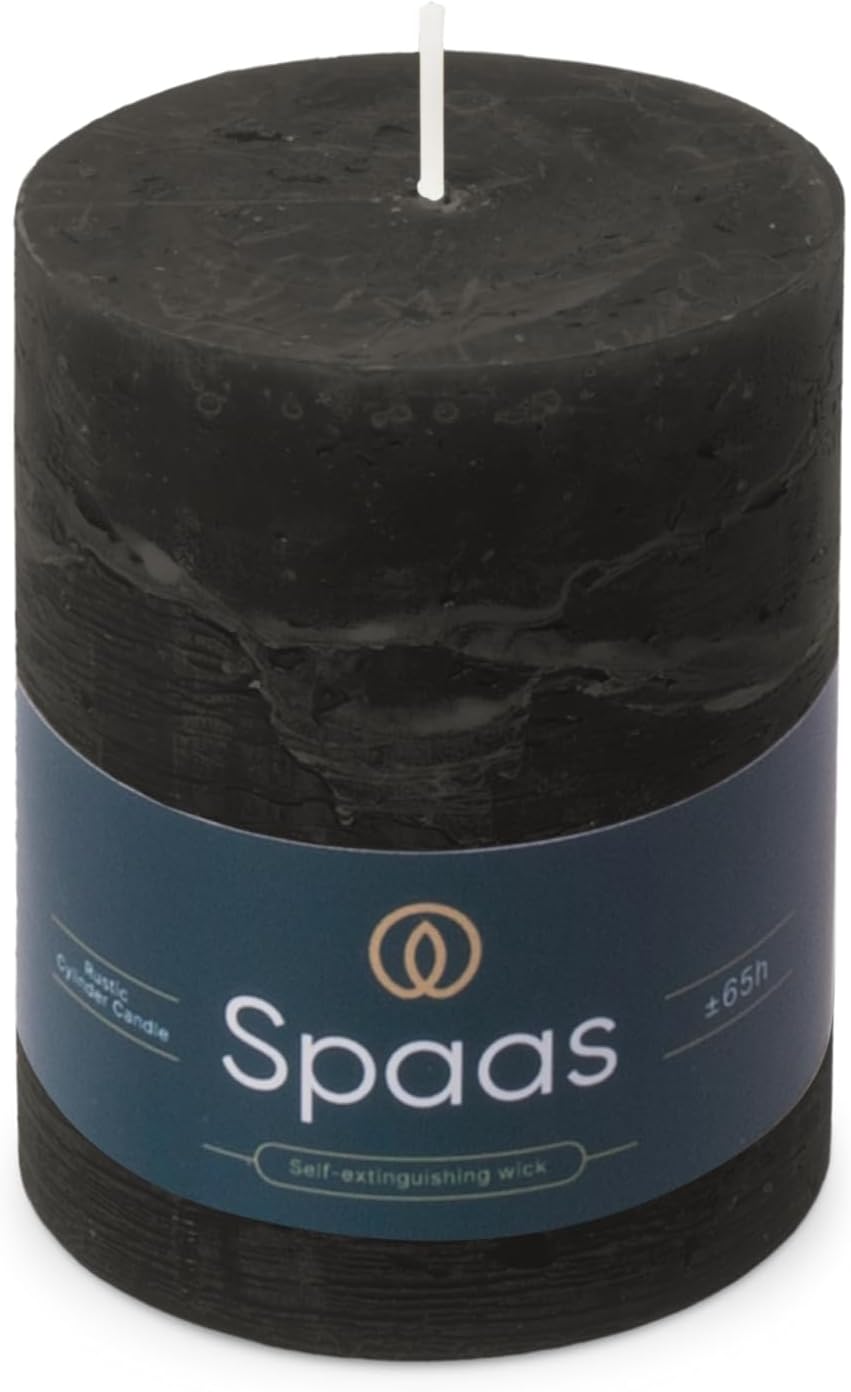 168970 - SPAAS - Qiri Rustic Pillar, Madhësia 80/110mm, Jetëgjatësi 65 Orë, Ngjyra e Zi