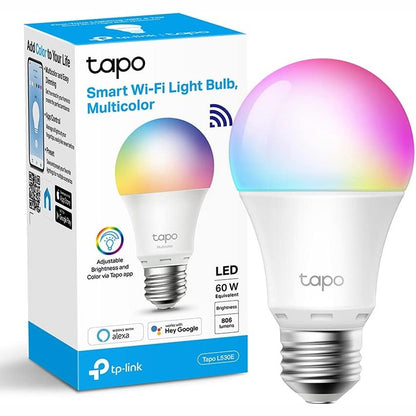 267052 - TP-LINK Llambë Alexa Tapo L530E E27, Kursim energjie, Llambë inteligjente WiFi me errësim shumëngjyrësh, Aksesori për shtëpi inteligjente, i pajtueshëm me Alexa dhe Asistentin Google