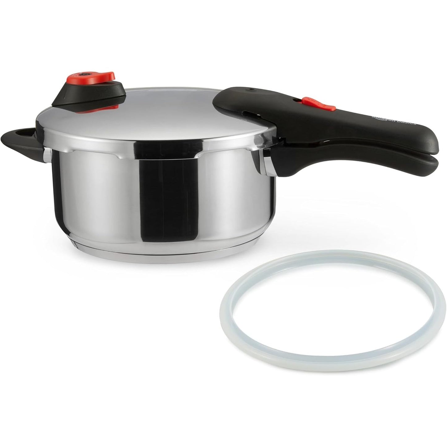 199300 - AMAZON BASICS Tenxhere me Presion prej Çeliku Inox, E Pajtueshme me Induksion, 4L