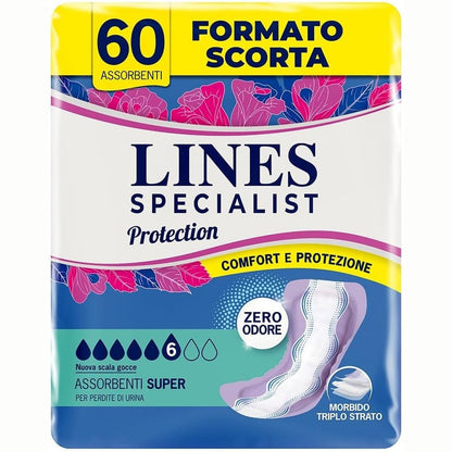 271628 - LINES Specialist Protection Super, Peceta për Inkontinencë, Kuti me 60 copë