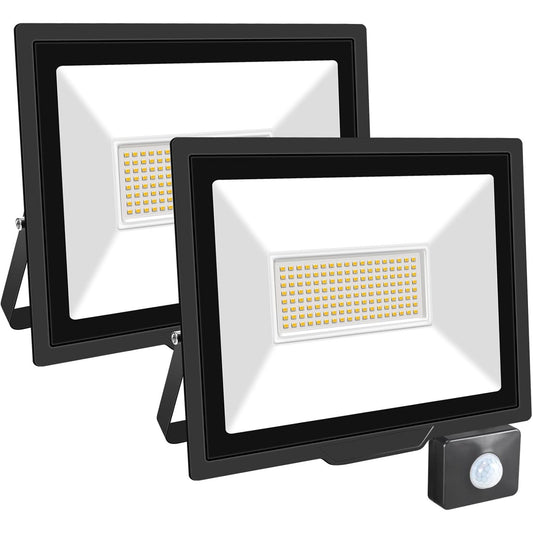177337 - SKYWORLD Drita LED e Jashtme me Sensor Lëvizjeje, 50W, IP66 Rezistent ndaj Ujit, Super të Ndritshme, për Kopshte, Veranda, Garazhe, Shtëpi, Hotele, E Bardhë e Ngrohtë (2 copë)
