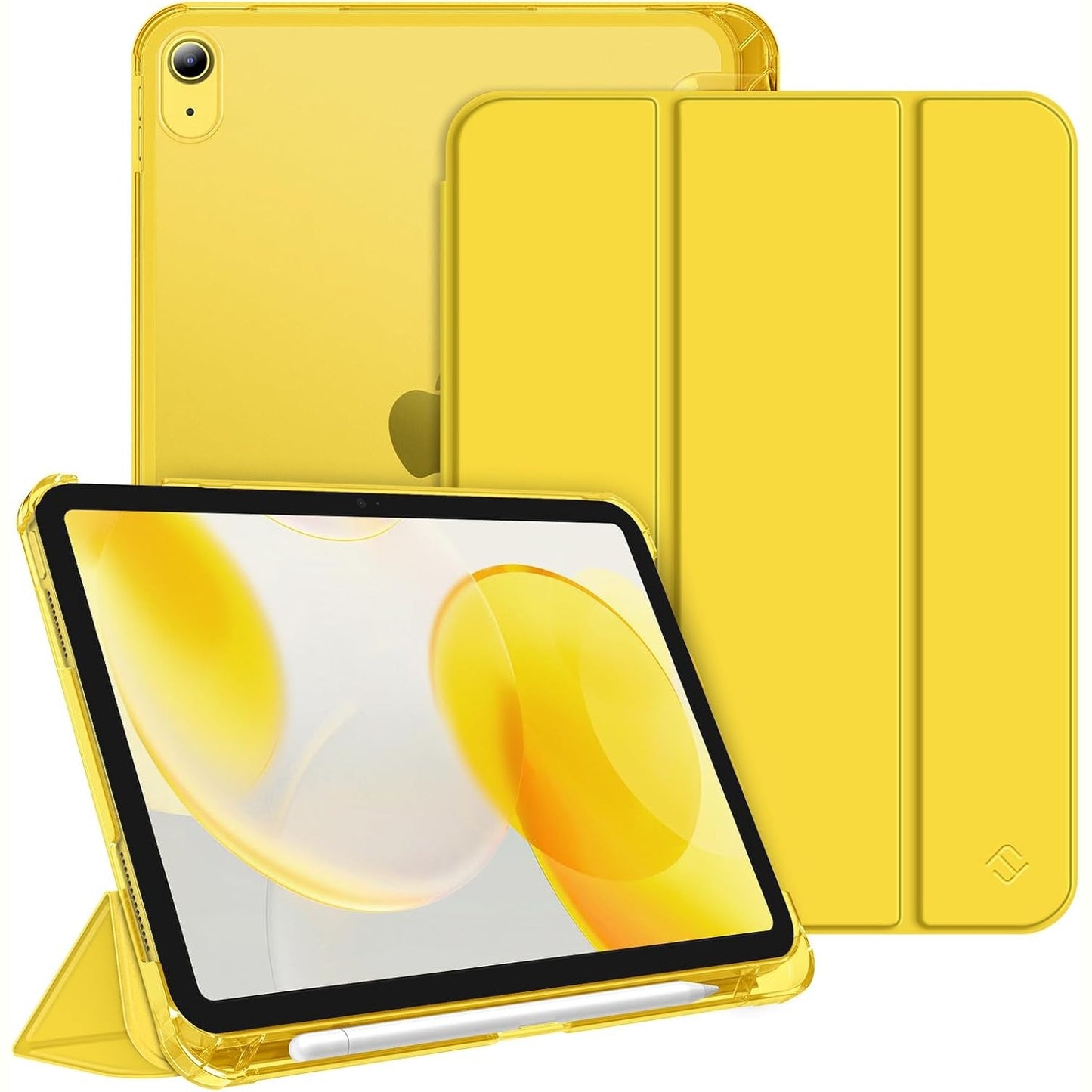 277035 - FINTIE Mbrojtëse për iPad (A16) Gjenerata e 11-të/10-të (2025/2022) me Mbajtëse Stilolapsi, Ultra e Hollë, PC të Fortë, Pjesa e Pasme Transparente, e Verdhë