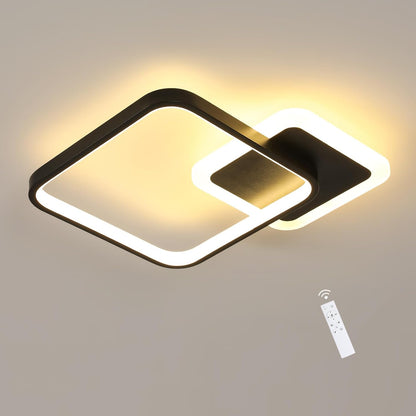 217321 - Comely Llambë Tavani LED Katrore 20W, 33x33cm, Akrilik i Zi, Llambë Moderne për Dhomë Ndenjeje, Dhomë Gjumi, Korridor