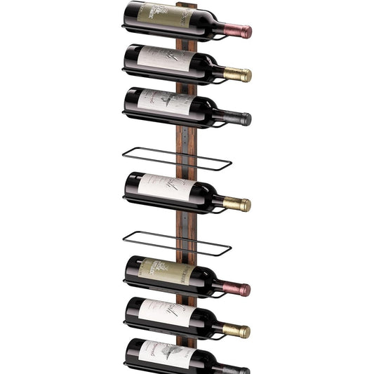 163557 - B4LIFE Rafti prej Druri i Montuar në Mur për 9 Shishe Vere, Ideal për Kuzhinë dhe Bar