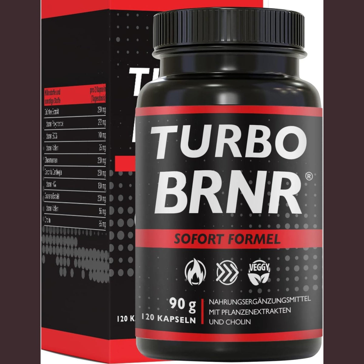 303060 - BRNR Formula e Metabolizmit të Menjëhershëm, 120 Kapsula, përmban Kolinë, Ekstrakt Çaji Jeshil, Glukoman, Garcinia Cambogia, Guarana