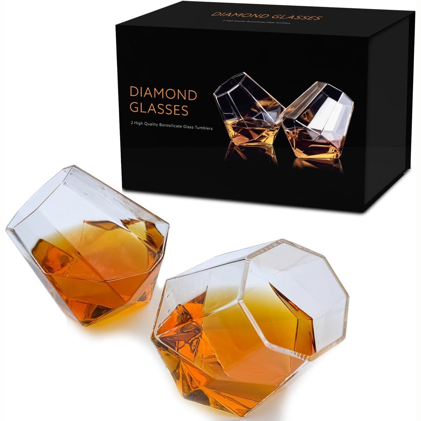227126 - Gota Diamanti, Gotë Uiski, Gota Unike Uiski, Mbështetëse Rrotulluese, Kuti Dhurate, e Verdhë