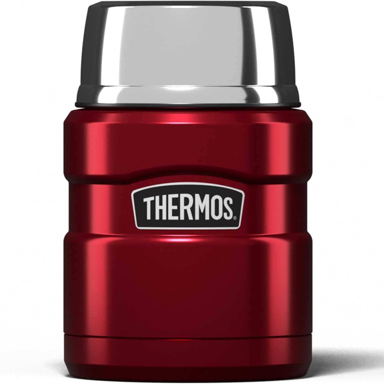 222969 - KING Termos Inox, Shishe Ushqimi, Kapacitet 470ml, Çelik inox i qëndrueshëm me ngjyrë të kuqe klasike