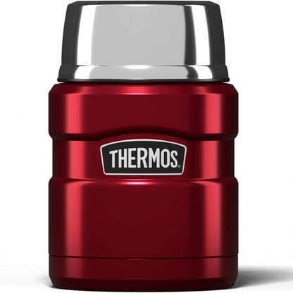 222969 - KING Termos Inox, Shishe Ushqimi, Kapacitet 470ml, Çelik inox i qëndrueshëm me ngjyrë të kuqe klasike