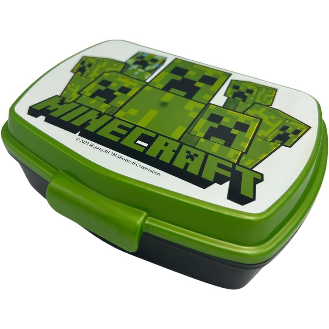 224632 - STOR Çantë Dreke Minecraft për Fëmijë - Drejtkëndëshe - Kuti Dreke Portative për Dreka, Ushqim ose Ushqime të Lehta - 18 x 5 x 13 cm