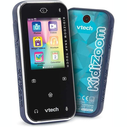 292315 - VTECH KidiZoom Snap Touch Blue, Kamera Dixhitale Portative, Foto, Selfie, Video, Ekran me Prekje me Ngjyra, MP3 Player, Bluetooth, për fëmijë 6-13 vjeç - Përmbajtje në Frëngjisht