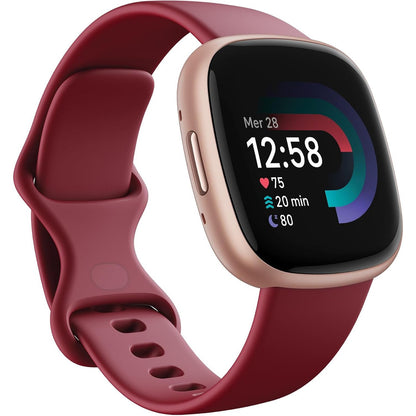 305031 - FITBIT Ora inteligjente Google Versa 4, Abonim 3-mujor Google Health Premium, deri në 6 ditë jetëgjatësi baterie, Purple Rose/Copper Rose alumini